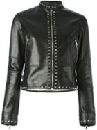 Valentino Rockstud Jacket, Women's, Size: 44, Black, Silk/cotton/linen/flax/calf Leather
