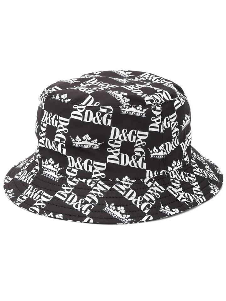 Dolce & Gabbana Monogram Print Hat - Black