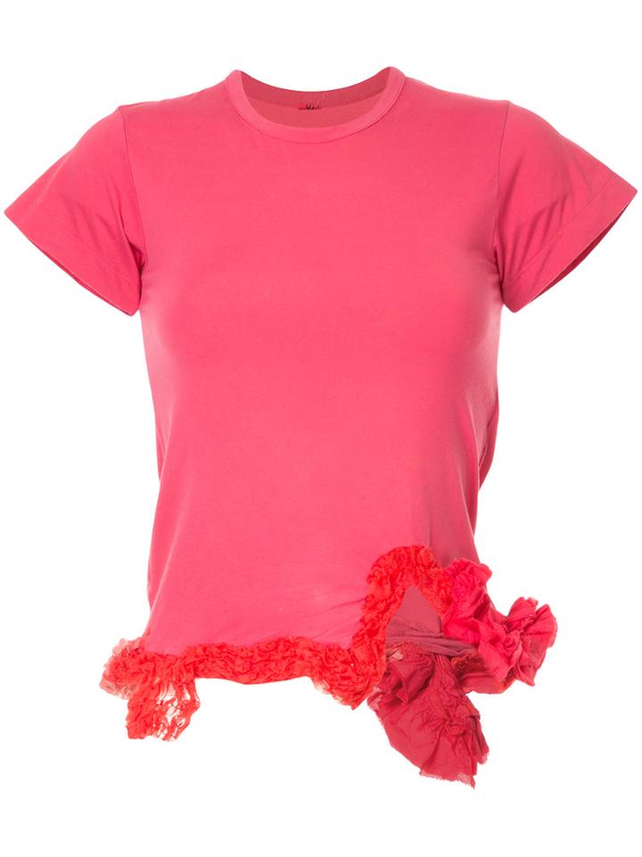 Comme Des Garçons Vintage Ruffled Appliqué T-shirt - Red