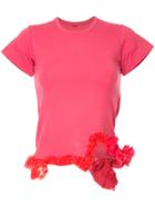 Comme Des Garçons Vintage Ruffled Appliqué T-shirt - Red