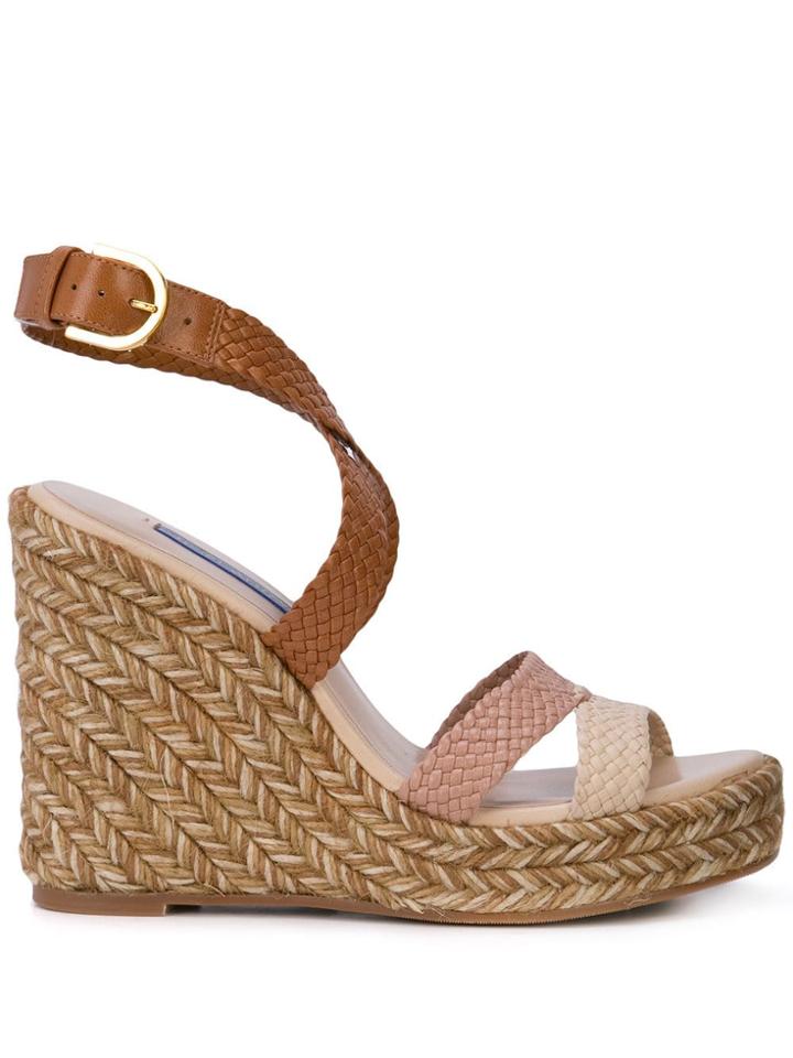 Stuart Weitzman Elsie Wedge Sandals - Brown