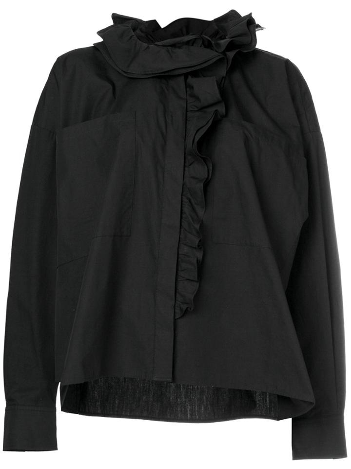 Faith Connexion Ruffle Detail Blouse - Black