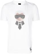 Fendi - Karlito T-shirt - Men - Cotton/crystal - 50, White, Cotton/crystal