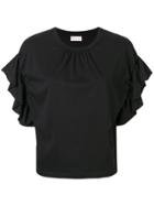 Red Valentino Short-sleeve Ruffled Blouse - Black