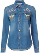 Moschino - Peace Motif Denim Shirt - Women - Cotton/other Fibers - 40, Blue, Cotton/other Fibers