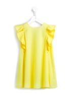 Hucklebones London Flutter Sleeve Swing Dress, Girl's, Size: 8 Yrs, Yellow/orange