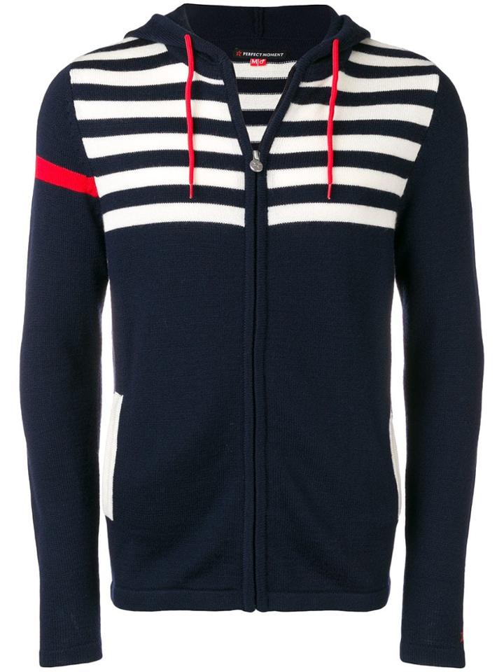 Perfect Moment Stripe Zip Hoodie - Blue
