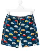 Mc2 Saint Barth Kids - Teen Car Print Swim Shorts - Kids - Polyamide/polyester/spandex/elastane - 16 Yrs, Blue