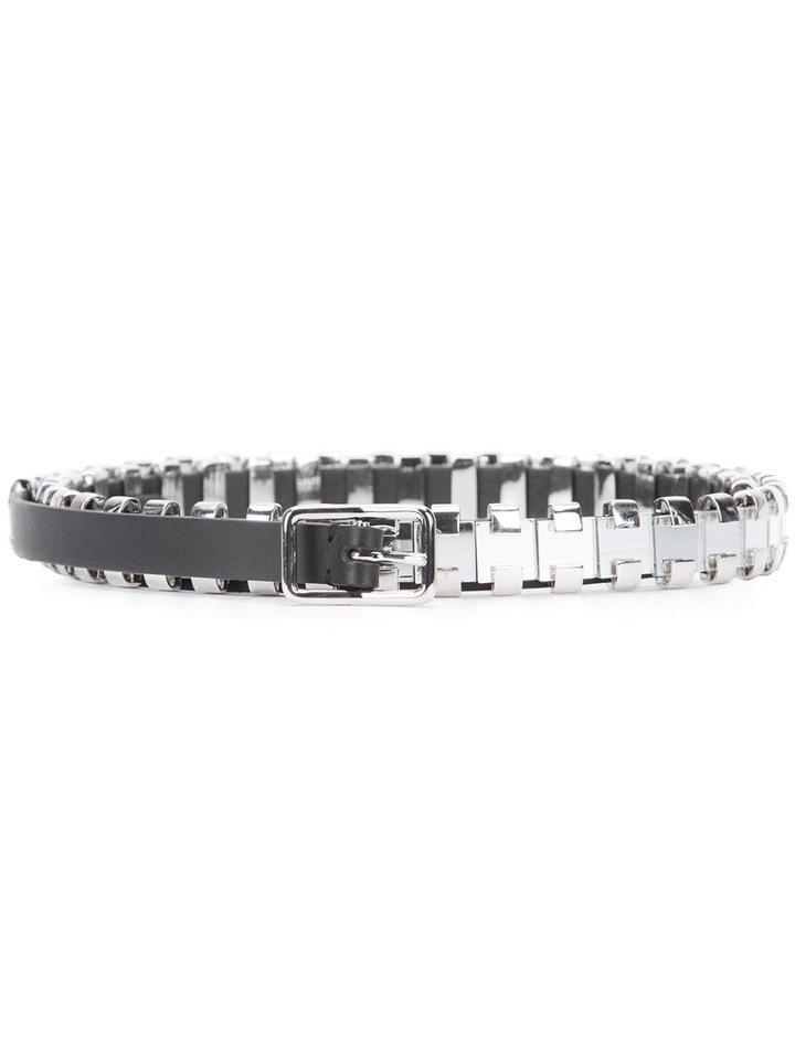 Dsquared2 - Embellished Palladio Belt - Women - Leather - 100, Grey, Leather
