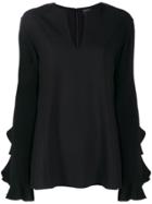 Giambattista Valli Ruffle Blouse - Black