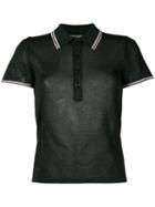 Alexander Wang - Lurex Polo Shirt - Women - Polyester/viscose/metallic Fibre - M, Green, Polyester/viscose/metallic Fibre