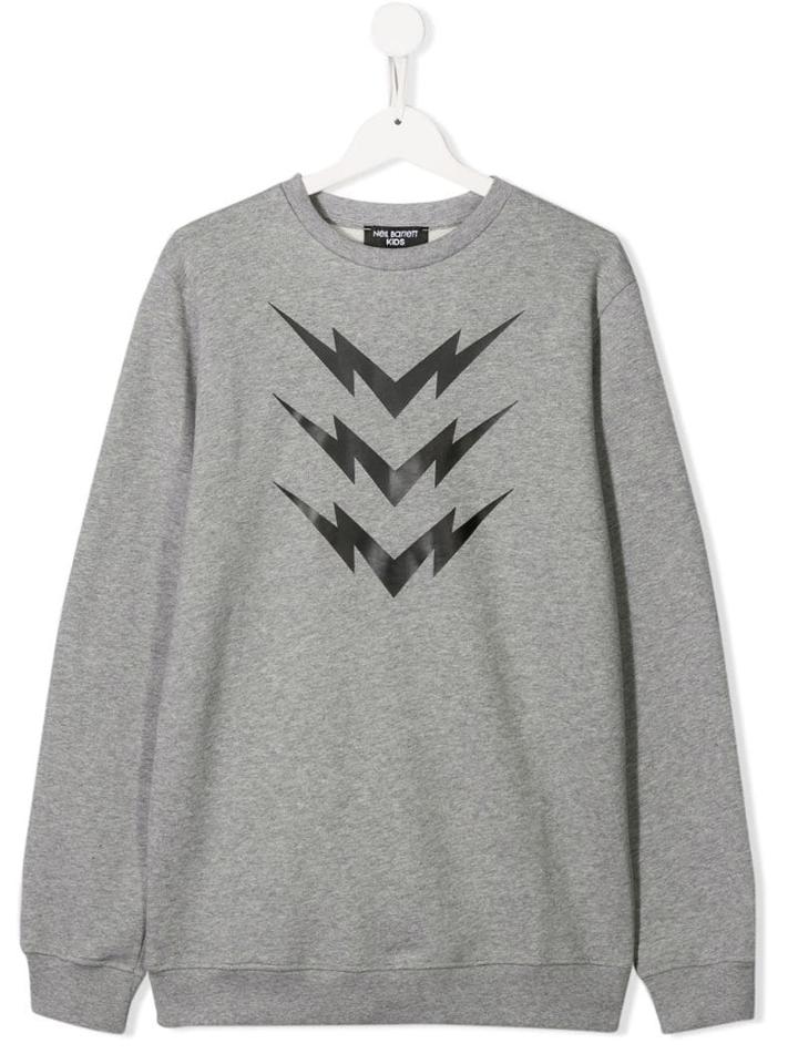Neil Barrett Kids Teen Lightning Print Sweatshirt - Grey