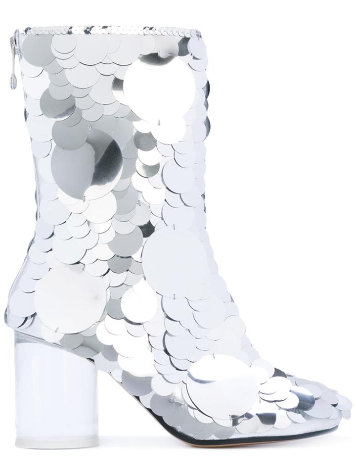 Maison Margiela Paillettes Ankle Boots - Metallic