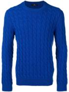 Fay Cable Knit Sweater - Blue