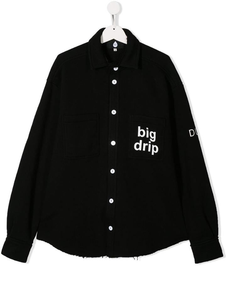 Natasha Zinko Kids Teen Big Drip Embroidered Shirt - Black