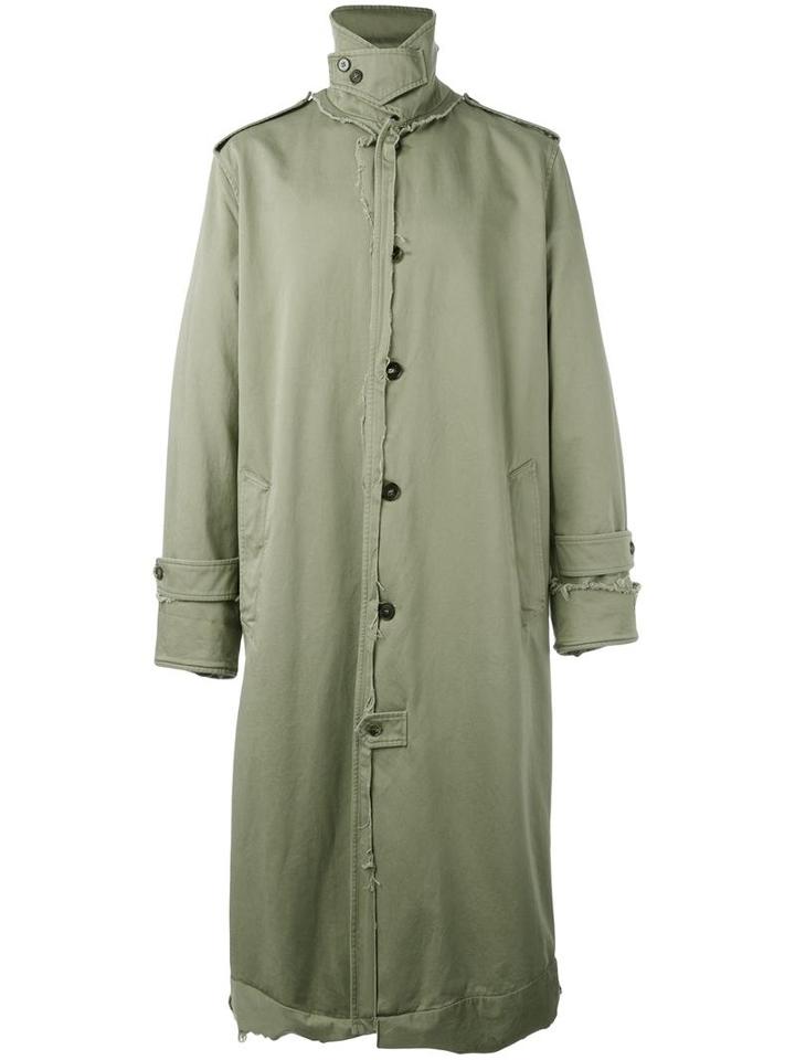 Maison Margiela Long Length Coat, Men's, Size: 48, Green, Cotton