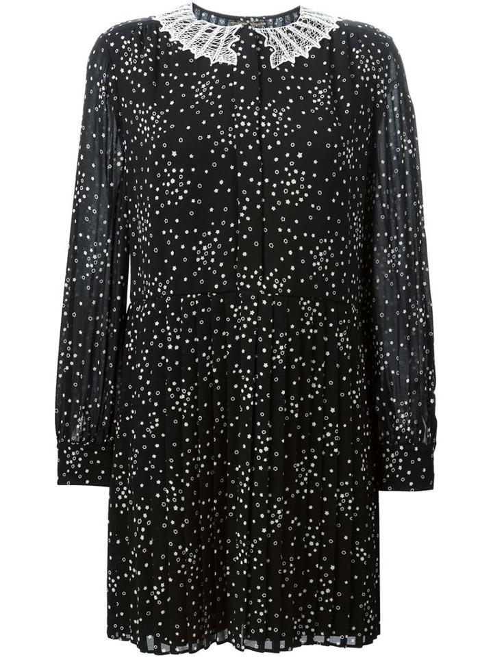 Saint Laurent 'school Girl' Mini Dress, Size: 40, Black, Viscose/cotton/silk