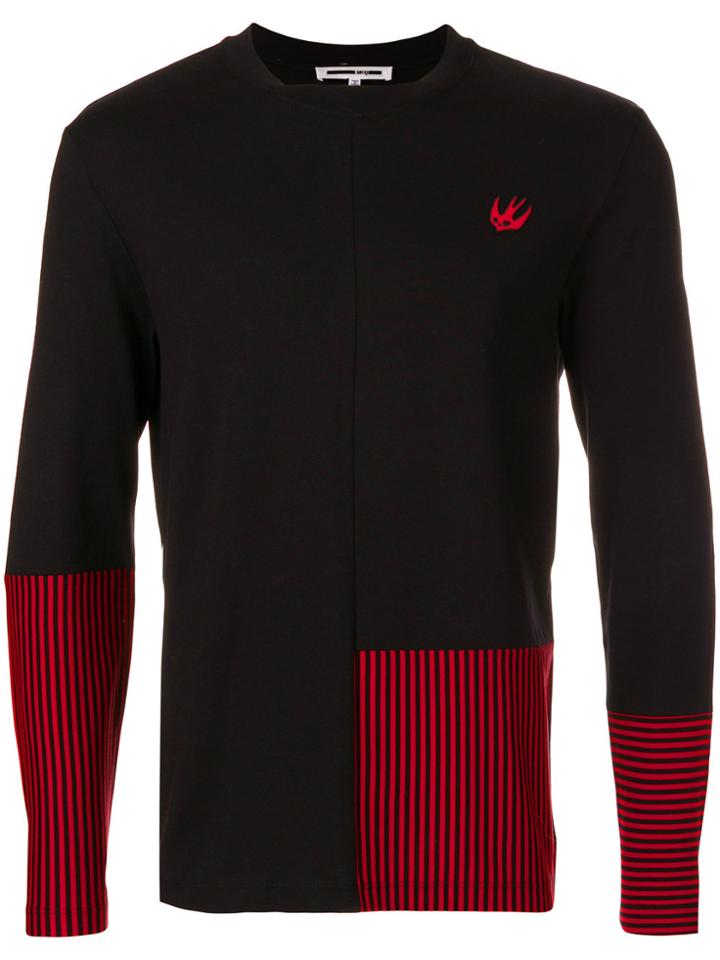 Mcq Alexander Mcqueen Asymmetric Stripe Detail Swallow Sweater - Black
