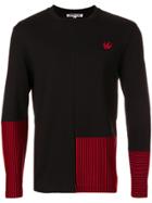 Mcq Alexander Mcqueen Asymmetric Stripe Detail Swallow Sweater - Black