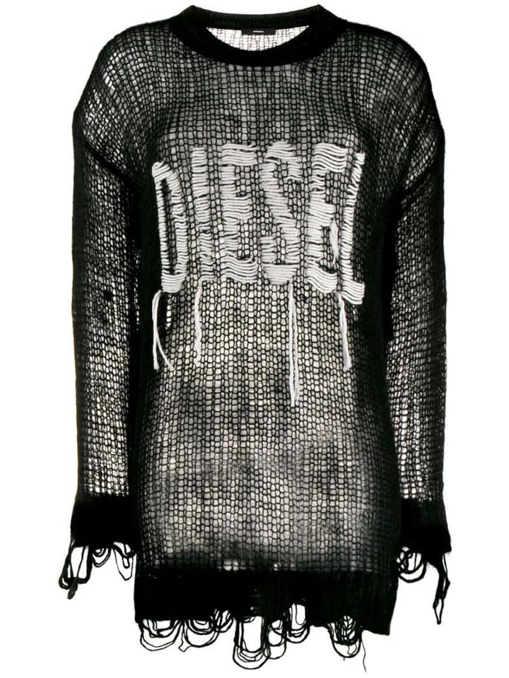 Diesel Logo Knit Top - Black