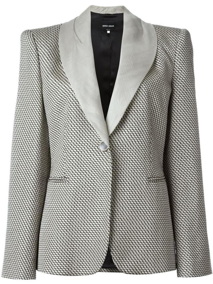 Giorgio Armani Vintage Zig Zag Woven Blazer