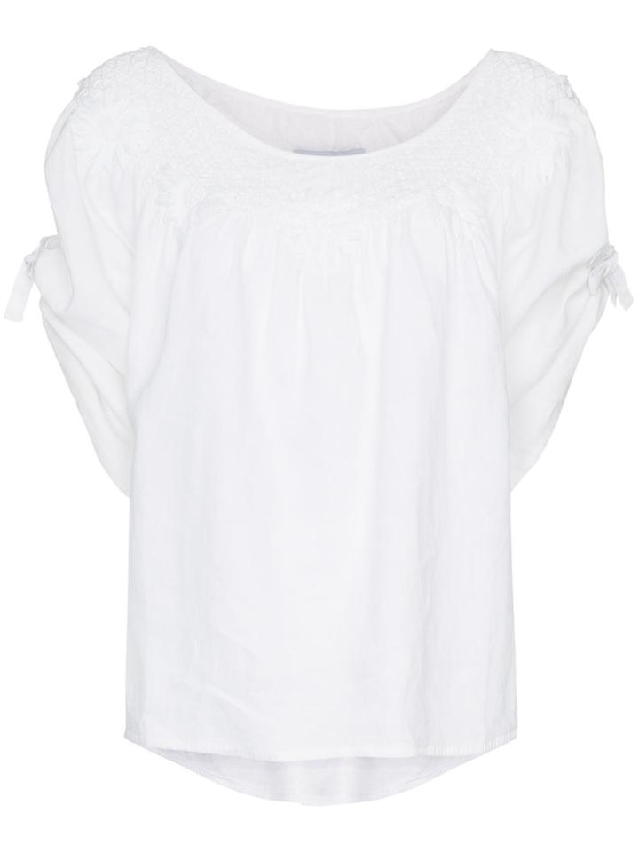 Innika Choo Ima Guudin Smocked Collar Top - White