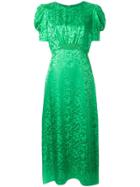 Saloni Bianca Jacquard Dress - Green