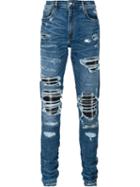 Amiri Distressed Slim Jeans, Men's, Size: 36, Blue, Cotton/spandex/elastane
