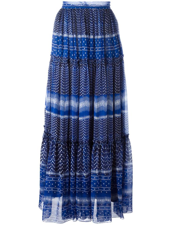 Pattern Pleated Skirt - Women - Silk/polyamide/acetate - 42, Blue, Silk/polyamide/acetate, Plein Sud Jeanius