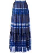 Pattern Pleated Skirt - Women - Silk/polyamide/acetate - 42, Blue, Silk/polyamide/acetate, Plein Sud Jeanius