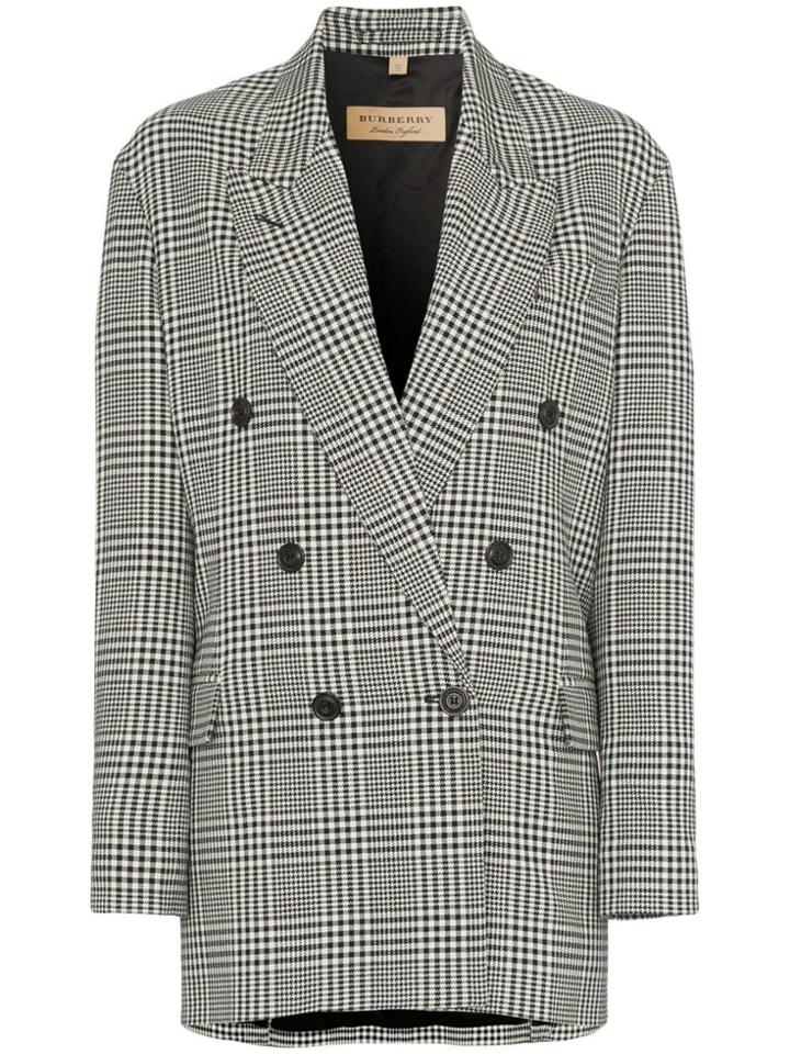 Burberry Osbaston Houndstooth Check Print Double-breasted Blazer