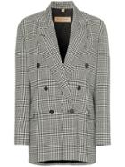 Burberry Osbaston Houndstooth Check Print Double-breasted Blazer