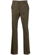 Fendi Monogram Tailored Trousers - Brown