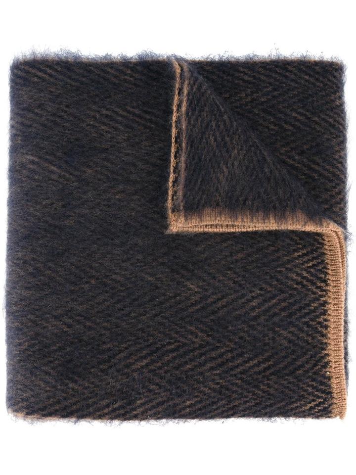 Lardini Knitted Scarf, Men's, Blue, Polyamide/mohair/wool
