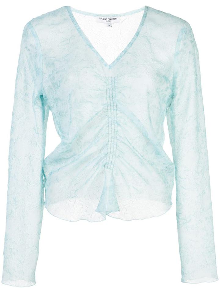 Opening Ceremony Ruched Front Shirt - Blue