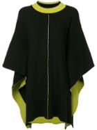Caban Midi Knit Cape - Black