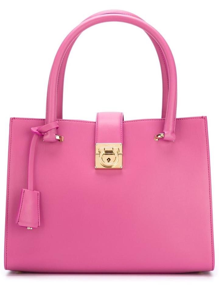Salvatore Ferragamo Gancio Lock Tote, Women's, Pink/purple