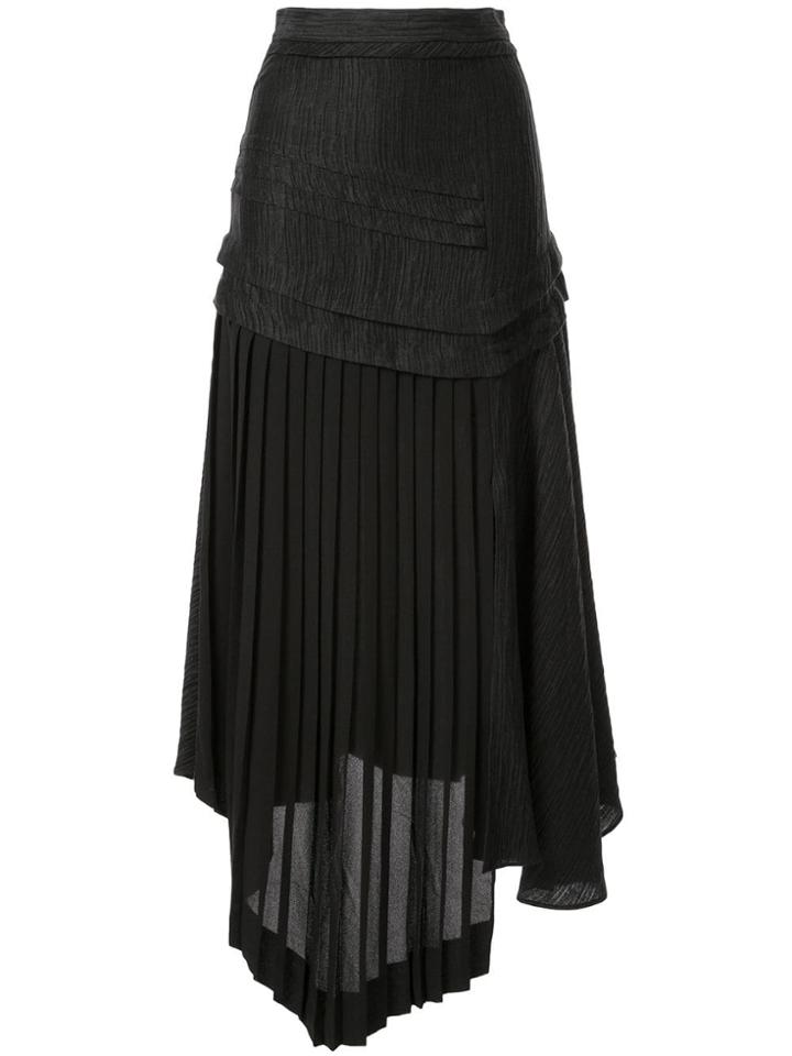 Aje April Panelled Asymmetric Skirt - Black