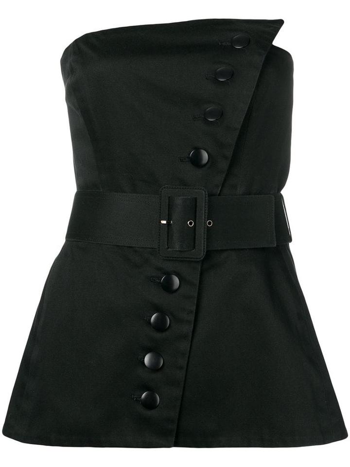 Yves Saint Laurent Pre-owned 1980s Belted Top - Black