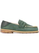 Le Mocassin Zippe Avocat Suede Loafers - Green