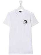 Diesel Kids Teen Printed Cotton T-shirt - White