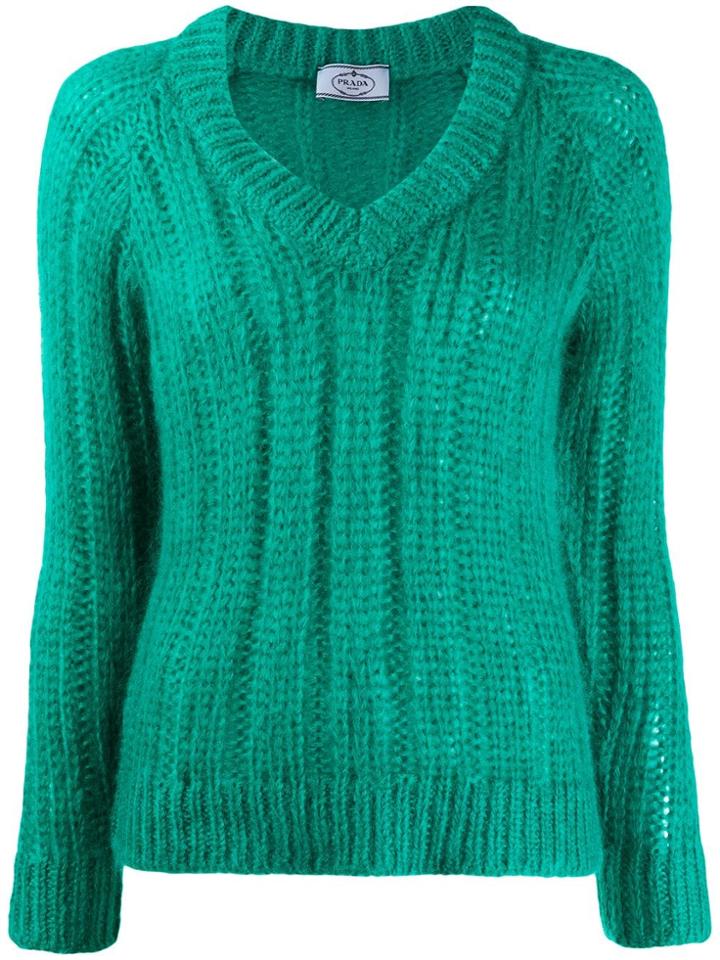 Prada Chunky Knit Jumper - Green