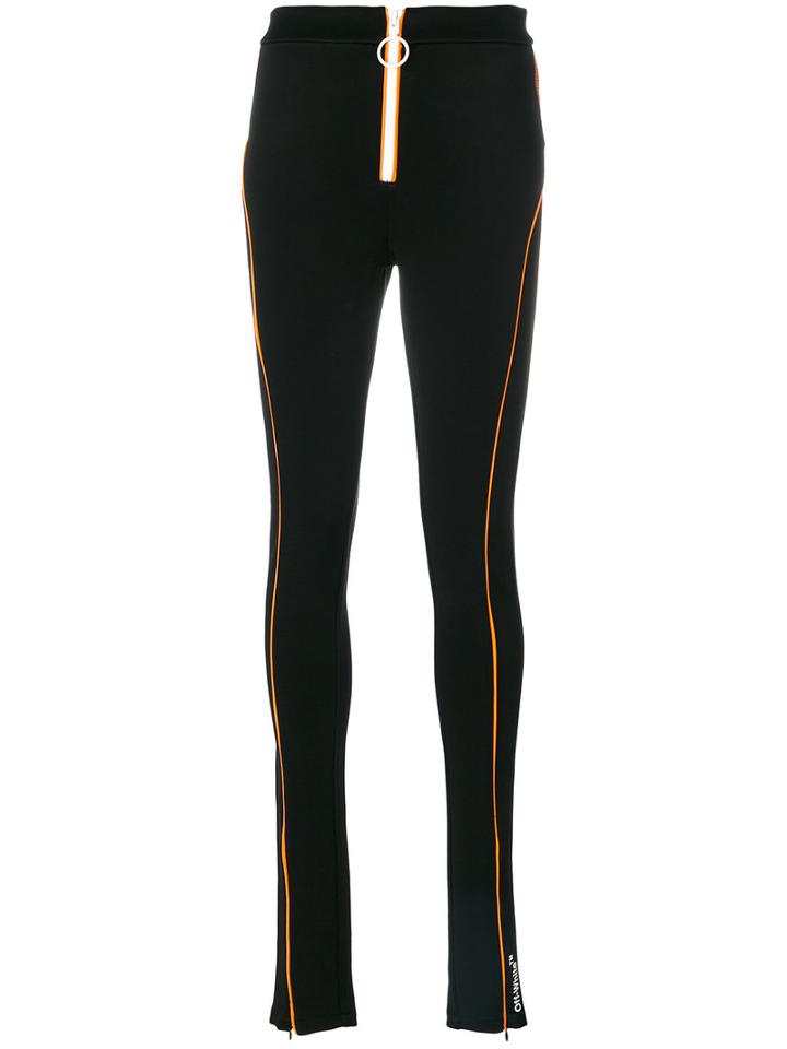Off-white - Zipped Sports Leggings - Women - Polyester/spandex/elastane/viscose - 38, Black, Polyester/spandex/elastane/viscose