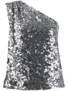 Halpern Off-the-shoulder Sequin Top - Metallic