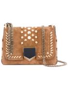 Jimmy Choo - Petite 'lockett' Shoulder Bag - Women - Suede - One Size, Nude/neutrals, Suede