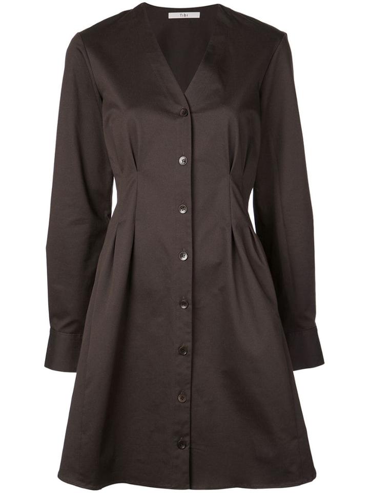 Tibi Dominic Twill Shirt Dress - Brown