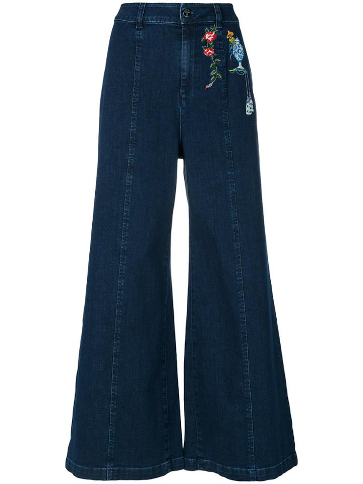 Vivetta Embroidered Flared Jeans - Blue