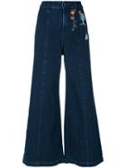 Vivetta Embroidered Flared Jeans - Blue