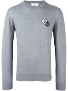 Ami Alexandre Mattiussi Wolf Patch Crew Neck Sweater - Grey