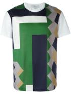 Salvatore Ferragamo Geometric Print T-shirt, Men's, Size: Small, White, Cotton